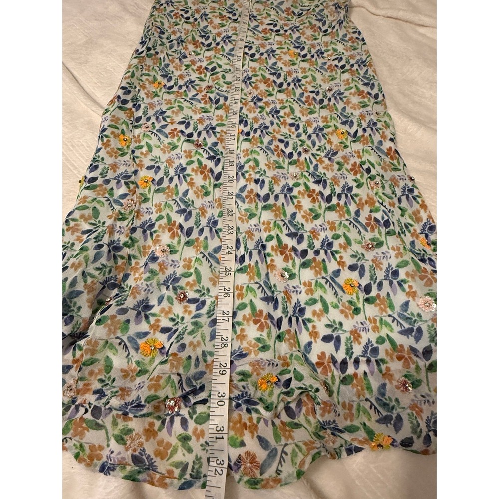 Anthropologie Maeve Floral Rhinestonee Midi Skirt – Size MEDIUM - Picture 5 of 12